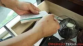 Teen in Cuffs Fucked Harshly