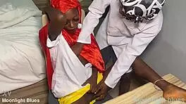 ebony petite student seduces teacher before christmas. intense office sex with big black cock.