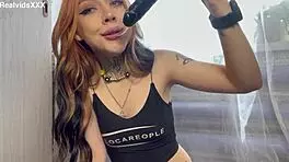 Toy blowjob throating with abundant saliva