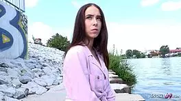 German Scout Interviews Petite Young Natascha For Street Casting