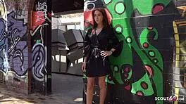 German Scout Interviews Petite Young Natascha For Street Casting