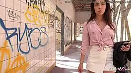 German Scout Interviews Petite Young Natascha For Street Casting