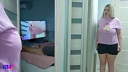 is that girl with big tits spying on the guy part 4?