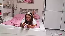 Curvy German BBW teen enjoys rough sex with best friend.