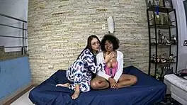 Ana sasuga prepares her ass on bed with maya