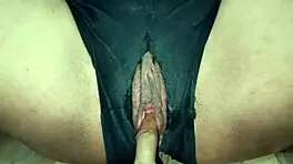 Tease him with panties on, making him cum twice in my tight pussy