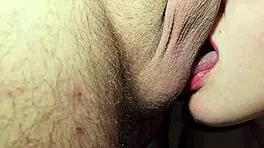 mature milf sucks balls gets cream on tongue