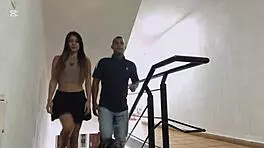 Beautiful latina stranger seduces in restaurant deepthroat blowjob at home