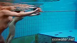 milana and katrin strip eachother underwater