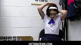 Petite teen shoplifter dildoed fucked by officer 😏