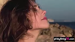 big boobed all natural ukrainian teen 18+ mila azul drops off her sexy uniform, feeling excited