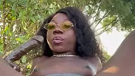 Lola Black XXX Playing With Her Pussy Outside!