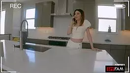 Camilla cream begs for his big cock after catching him stroking