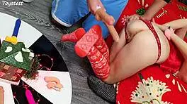 double win two thrusting dildos destroying her tight pussy