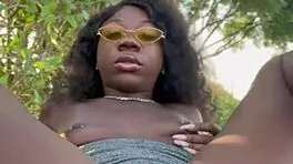 Lola Black XXX Playing With Her Pussy Outside!