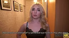 blonde hairdresser fucks for furniture debt