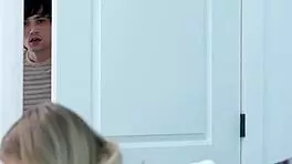 guy walks in on big tits teen blonde and fucks her hard in pov style