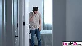 guy walks in on big tits teen blonde and fucks her hard in pov style