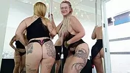 Tia and famous niece dancing and rubbing hot blonde big asses