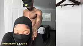 attractive woman uses toy then companion