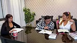 The babysitter prefers fucking over homework