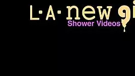 pretty asian teen took a relaxing shower