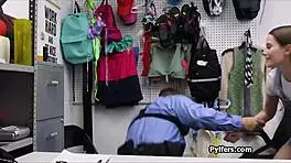 Handcuffed brunette looks forward to dicking