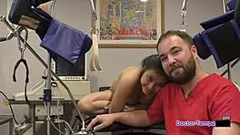 dr tampa checks out raya nguyen in a routine physical exam.