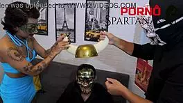 Annie sits on presenter's lap for interview