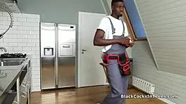 skilled plumber fixes pussy with bbc