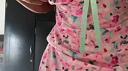 Look at this innocent girl in pajamas spy camera