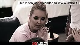 Step-parents convince lesbian step-daughter for threesome