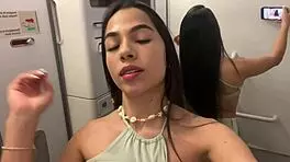 passenger masturbates with cream in airplane bathroom