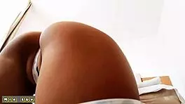 Booty pawg in sexy lingerie feels massive load on ass