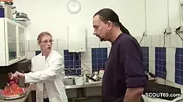 hey, that petite virgin is getting her first hardcore blowjob from the boss