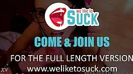 brunette teen gets facial cumshot close-up