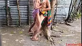 raini enjoys outdoor sex with her bengali boudi friend in the country ranch during a webcam session