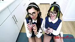 i was curious about cum and got a group lesson from nerdy girls