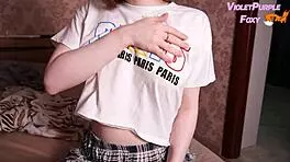 Homemade Nipple Play Until Orgasm From Modest Brunette