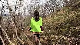 Perfect Ass Walks In The Woods Completely Naked And Touches Herself Because Shes Too Horny