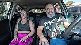 Latina blonde's tempting anal car ride