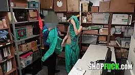 Innocent muslim girl tricked into intense fucking by corrupt cop at shop