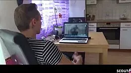 German girl caught and helps with anal fuck passionately