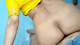 Yellow dressed desi bhabhi amazing pussy fucking in cowgirl and reverse cowgirl and bareback sex brings deep emotions