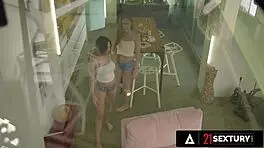 21 sextury - sexy lesbian trio lulu love holly molly and irina cage together