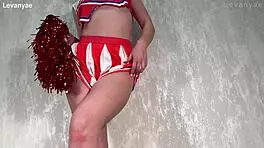 Cheerleader Slut Gets Double Vaginal Penetration With Two Huge Black Cock Dildos