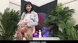 Brunette Doll Teases with Deepthroat, Anal, and Rimjob