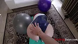 Tight gymnast in acrobatic yoga fantasy