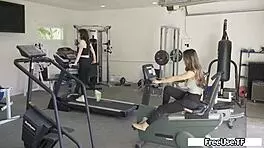 the coolest taboo workout blowjob with stepdad