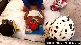 Hot ebony babe gets fucked hard by best friend after game fails